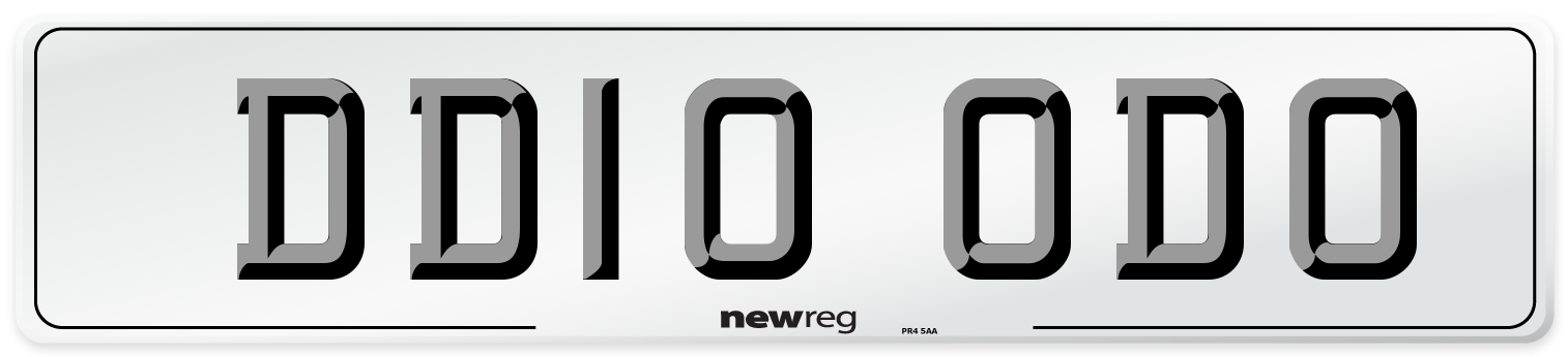 DD10 ODO Number Plate from New Reg